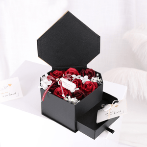 Beautiful Heart Shaped Rose (Soap) Forever Flowers  with Jewelry Gift Box