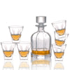 Crystal Glass Frosted Neck and Stopper Decanter with 6 tumblers - Decanters Worth Money