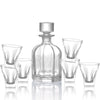 Crystal Glass Frosted Neck and Stopper Decanter with 6 tumblers - Decanters Worth Money