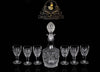 Exquisite Style Old Fashion Rhombus Carving Clear Whiskey / Wine Decanter with 6 Tumblers - Decanters Worth Money