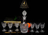 Exquisite Style Old Fashion Rhombus Carving Clear Whiskey / Wine Decanter with 6 Tumblers - Decanters Worth Mone