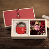 Forever Flowers with a Scented Candle in a wooden box - CMAS PRODUCTS - Exquisite style living