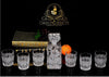 Frosted Whiskey / Wine Decanter Flower Carving with 6 Tumbler Series - Decanters Worth Money
