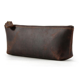 Genuine Leather Brown Travel Toiletry / Makeup / Cosmetic Bag - CMAS PRODUCTS - Exquisite style living