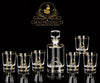 Wine/Whisky Crystal Glass Beautiful Gold Line Decanter Set with 6 x Tumblers - Decanters Worth Money